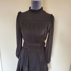 Anthropologie Charity Pleated mini dress by current air black dress